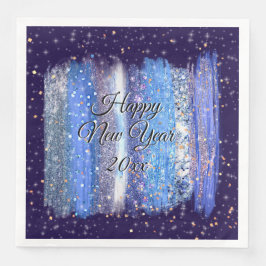 Blåformade penseldrag Gott nytt år 20xx Pappersservett