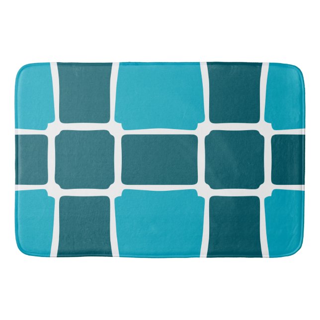 Blåformsfyrkanter Fet asymmetrisk Badrumsmatta (Framsidan)