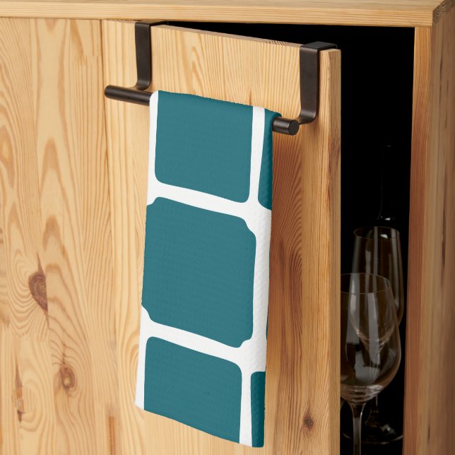 Blåformsfyrkanter Fet asymmetrisk Kökshandduk (Thirds Fold)