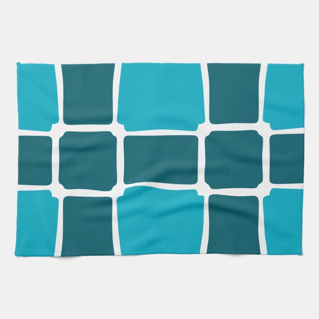 Blåformsfyrkanter Fet asymmetrisk Kökshandduk (Horisontell)