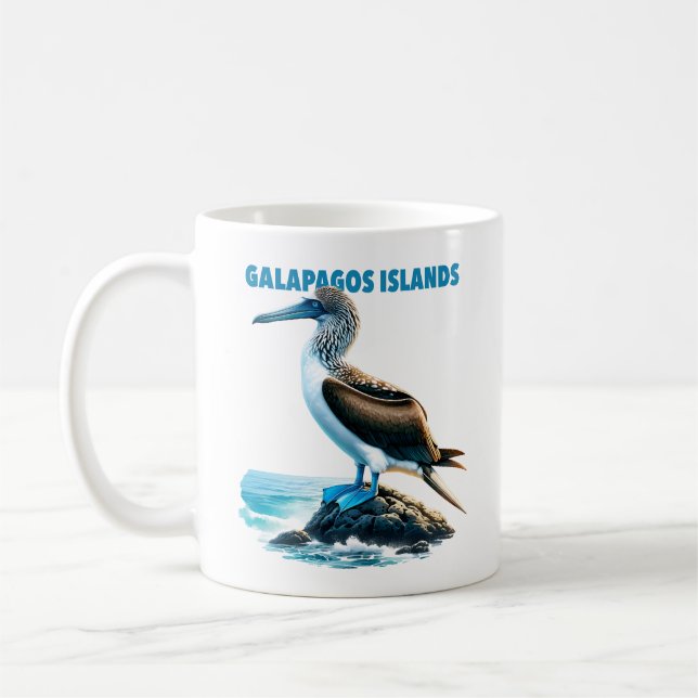 Blåfotade Booby Galápagos-öarna Kaffemugg (Vänster)