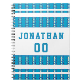 Blåfotboll Boll Stitching Mönster Player's Namn Anteckningsbok