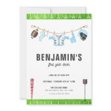 Blåfotbollsdagen första året nedåt 1:a Inbjudan