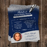 Blåfoto för Mobile Notary Silver Glitter Flygblad<br><div class="desc">Mobila notarietjänstflottar,  blå och Silver Glitter,  fotopapper.</div>