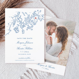 Blåfoto för pub Harbour Maine Karta Spara Datumet