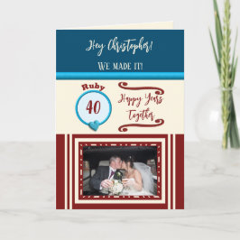 Blåfoto för ruby 40-årsjubileum i make kort