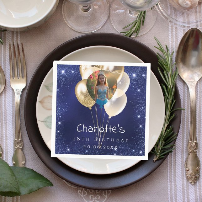 Blåfoto från glitter guld pappersservett (Skapare uppladdad)