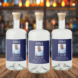 Blåfoto i dagflottan - fakta om roligt i bioår spritflaskor etikett