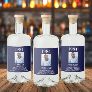 Blåfoto i dagflottan - fakta om roligt i bioår spritflaskor etikett