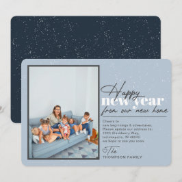 Blåfoto i gott nytt år Flytta Julkort