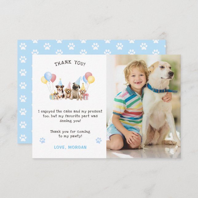 Blåfoto i Hundar med accent för grumlig valp Tack Kort (Fram/baksida)