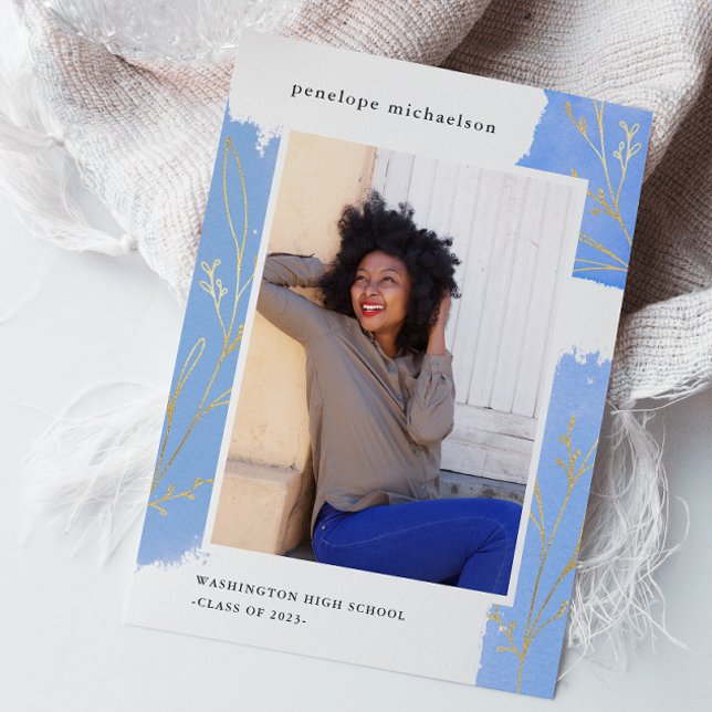 Blåfoto-Studentfest för botaniskt Stänk Inbjudningar (Skapare uppladdad)