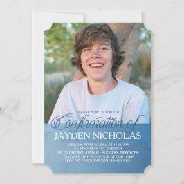 Blåfotomedbjudan för bekräftelse - transparent inbjudningar