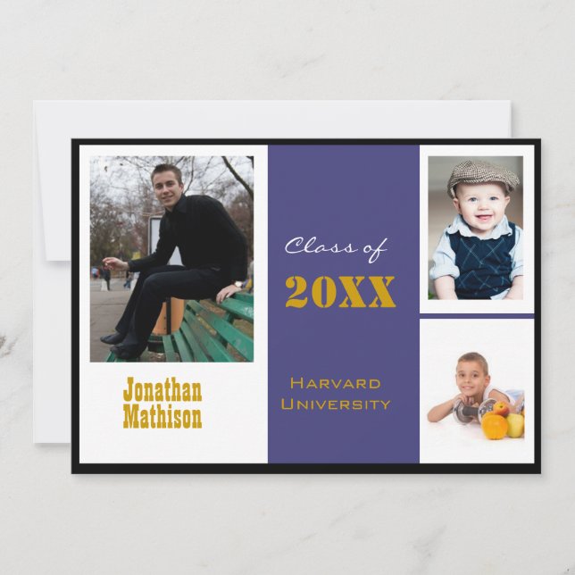 Blåfotomedbjudan till Studenten Inbjudningar (Framsida)