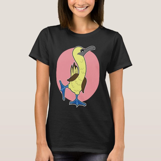 Blåfotsula Funky Dansande Havsfågel T Shirt (Framsida)