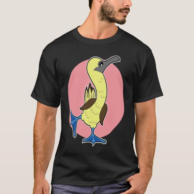 Blåfotsula Funky Dansande Havsfågel T Shirt (Framsida)