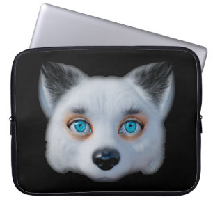 Blåfoxans blått stötfångare av silver laptop fodral