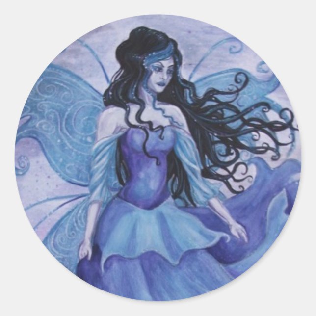 Blåfrostklister Runt Klistermärke (Framsida)