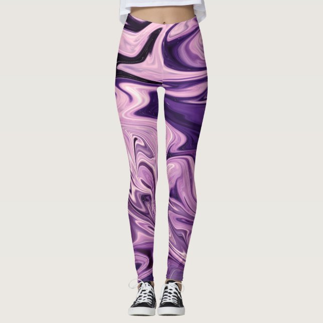 Blågalaxkonst mönster leggings (Framsida)