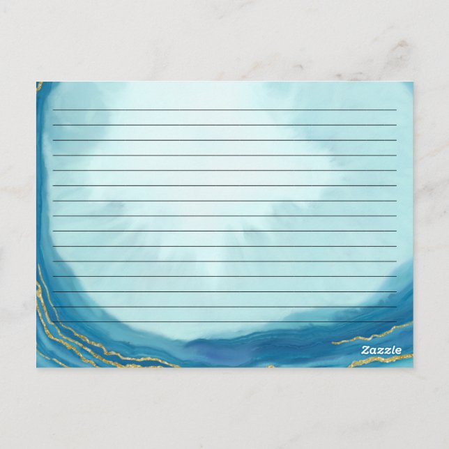 BlåGeode Agate för möhippa-familjeresurser Vykort (Baksida)