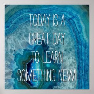 Blågeode Sten Mineral Agate Crystal Image Poster