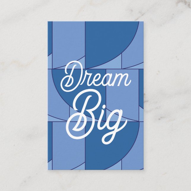 Blågeometrisk Abstrakt Visitkort (Framsida)