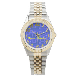 Blågeometrisk Armbandsur