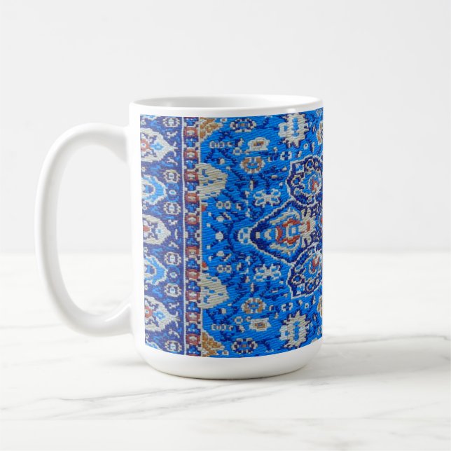 Blågeometrisk persisk turkfisk mitt århundrade mön kaffemugg (Vänster)