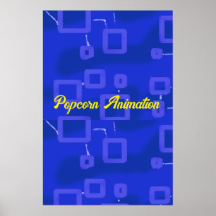 Blågeometrisk Poster
