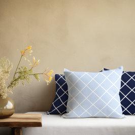 Blågeometriska rutor kudde