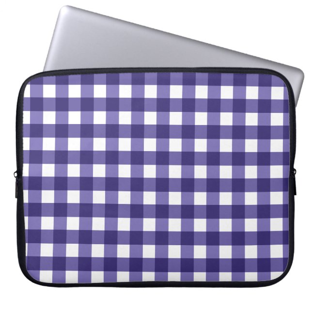 Blågingham Laptop Fodral (Framsidan)