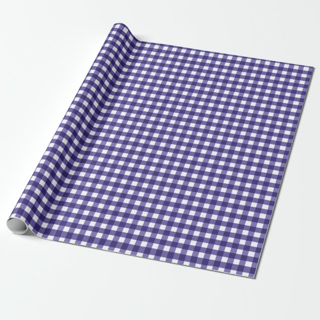 Blågingham Presentpapper (Utrullad)