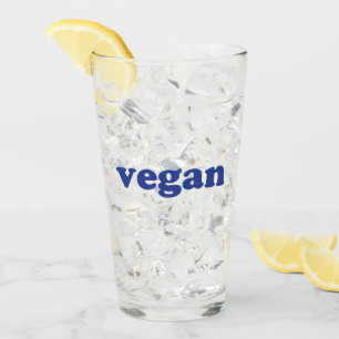 Blåglas av vegan brev kopp