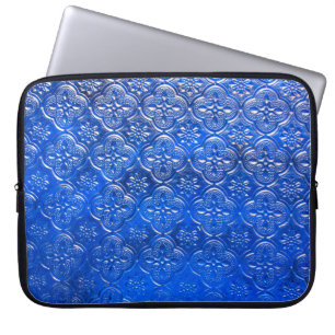 Blåglas med mönster, glas, abstrakt. laptop fodral