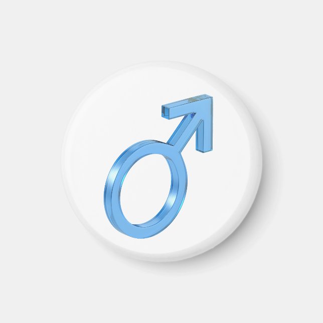 Blåglasets manliga gender magnet (Framsidan)