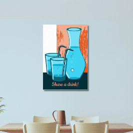 Blåglasögon, Straw & Carafe en drink! Poster