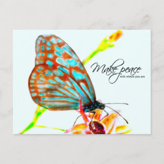 Blåglassi Tiger Butterfly - Gör fred Vykort