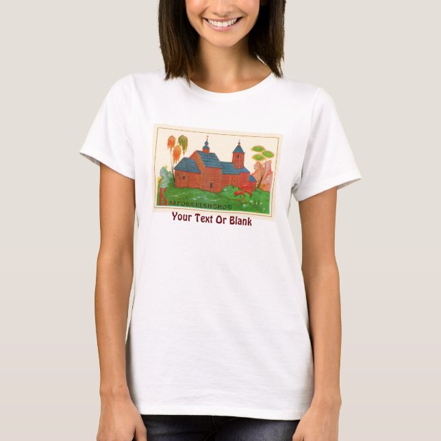 Blagoveshchenskoye Wood Russian Church T Shirt (Framsida)