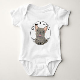 Blågrå fransk bulldogg storesyster t shirt