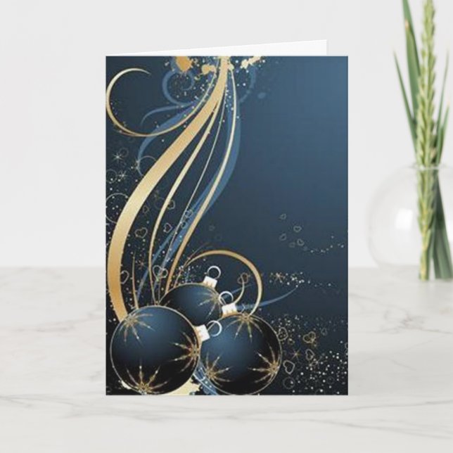 Blågrafik för jul - helgkort (Framsida)