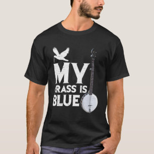 Blågräs Banjo min grass är Blåa Kärlek Banjos T Shirt