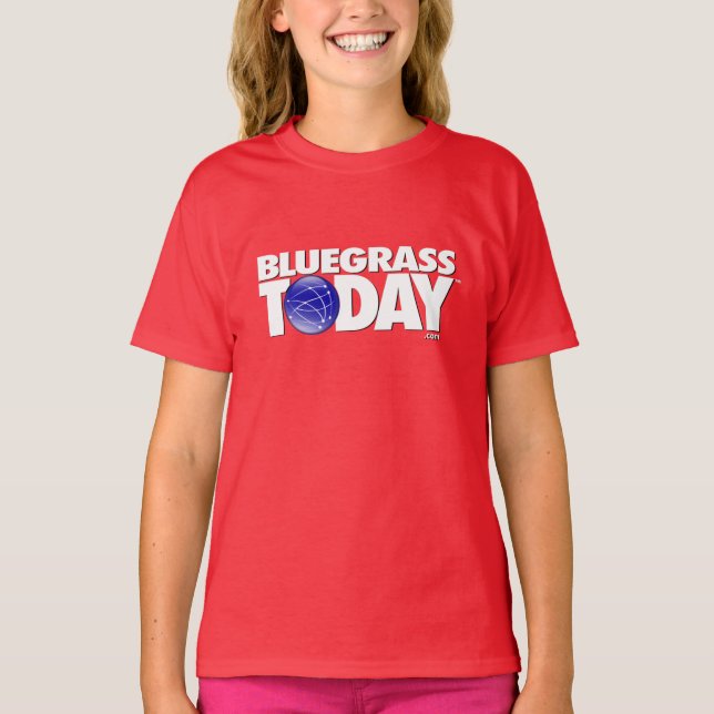 Blågräs I dag, logotyp t-shirt för flickor (Framsida)