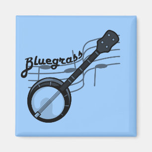 Blågräsmusik med banjo magnet