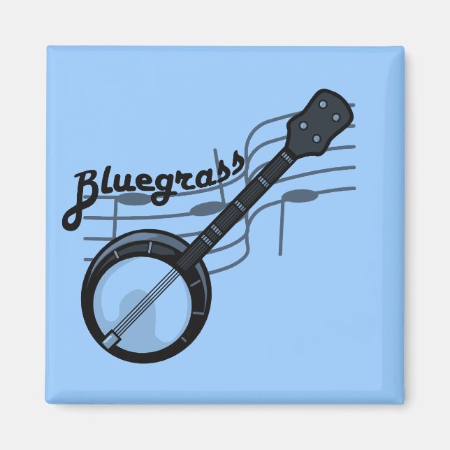 Blågräsmusik med banjo magnet (Framsidan)