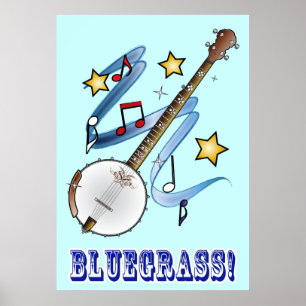 Blågräsmusik med banjoen poster