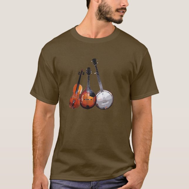 Blågräsmusikband Tee Shirt (Framsida)