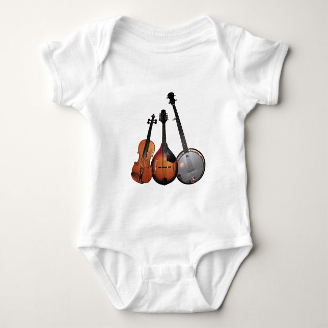 Blågräsmusikbandtecknad Tee Shirt (Framsida)