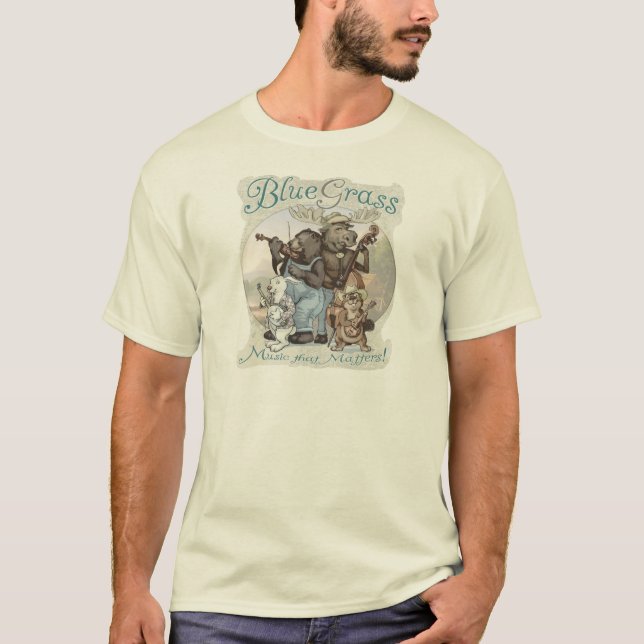 Blågräsnötkreatur vid Mudge studior T Shirt (Framsida)