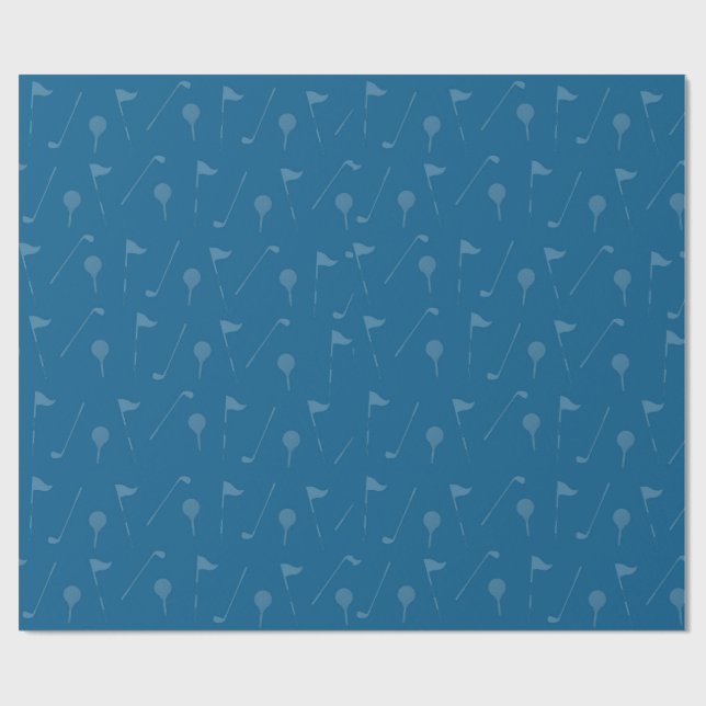 Blågrått golfbollsmönstrat inslagspapper presentpapper (Platt)
