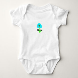Blågrön akvarell lägg till ditt namn text anpassad t shirt
